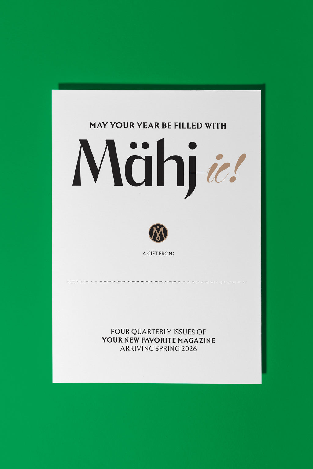 Mähj the Magazine - Gift Subscription