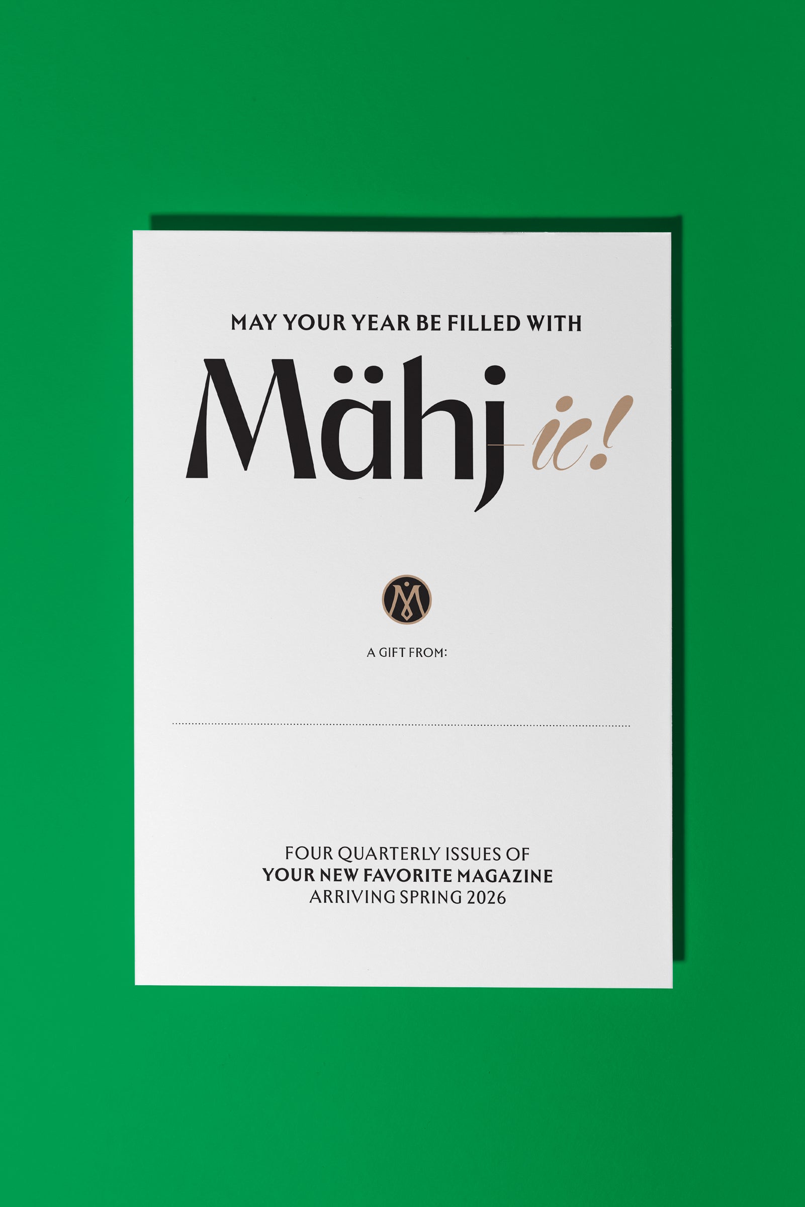 Mähj the Magazine - Gift Subscription